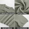 imagePJ PAUL JONES Mens Polo Shirts Short Sleeve V Neck Knit Textured Polo Casual Knitted Golf ShirtGreen