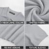 imagePJ PAUL JONES Mens Polo Shirts Short Sleeve V Neck Knit Textured Polo Casual Knitted Golf ShirtLight Gray