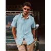 imagePJ PAUL JONES Mens Button Down Shirt Short Sleeve Casual Shirt Wrinkle Free Dress Shirt Summer Beach ShirtMint Green