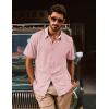 imagePJ PAUL JONES Mens Button Down Shirt Short Sleeve Casual Shirt Wrinkle Free Dress Shirt Summer Beach ShirtPink