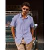imagePJ PAUL JONES Mens Button Down Shirt Short Sleeve Casual Shirt Wrinkle Free Dress Shirt Summer Beach ShirtPurple