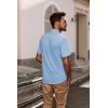 imagePJ PAUL JONES Mens Button Down Shirt Short Sleeve Casual Shirt Wrinkle Free Dress Shirt Summer Beach ShirtSky Blue