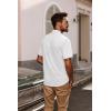 imagePJ PAUL JONES Mens Button Down Shirt Short Sleeve Casual Shirt Wrinkle Free Dress Shirt Summer Beach ShirtWhite