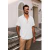 imagePJ PAUL JONES Mens Button Down Shirt Short Sleeve Casual Shirt Wrinkle Free Dress Shirt Summer Beach ShirtWhite