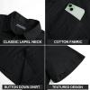 imagePJ PAUL JONES Mens Button Down Short Sleeve Shirt Summer Casual Cotton Button Up Beach Wedding ShirtsBlack