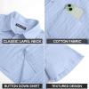 imagePJ PAUL JONES Mens Button Down Short Sleeve Shirt Summer Casual Cotton Button Up Beach Wedding ShirtsBlue