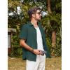 imagePJ PAUL JONES Mens Button Down Short Sleeve Shirt Summer Casual Cotton Button Up Beach Wedding ShirtsGreen