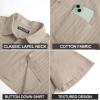 imagePJ PAUL JONES Mens Button Down Short Sleeve Shirt Summer Casual Cotton Button Up Beach Wedding ShirtsKhaki