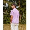 imagePJ PAUL JONES Mens Button Down Short Sleeve Shirt Summer Casual Cotton Button Up Beach Wedding ShirtsLight Purple