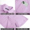 imagePJ PAUL JONES Mens Button Down Short Sleeve Shirt Summer Casual Cotton Button Up Beach Wedding ShirtsLight Purple