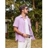 imagePJ PAUL JONES Mens Button Down Short Sleeve Shirt Summer Casual Cotton Button Up Beach Wedding ShirtsLight Purple