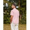 imagePJ PAUL JONES Mens Button Down Short Sleeve Shirt Summer Casual Cotton Button Up Beach Wedding ShirtsPink Purple