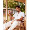 imagePJ PAUL JONES Mens Button Down Short Sleeve Shirt Summer Casual Cotton Button Up Beach Wedding ShirtsWhite