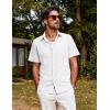 imagePJ PAUL JONES Mens Button Down Short Sleeve Shirt Summer Casual Cotton Button Up Beach Wedding ShirtsWhite