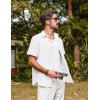 imagePJ PAUL JONES Mens Button Down Short Sleeve Shirt Summer Casual Cotton Button Up Beach Wedding ShirtsWhite