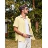 imagePJ PAUL JONES Mens Button Down Short Sleeve Shirt Summer Casual Cotton Button Up Beach Wedding ShirtsYellow