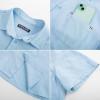 imagePJ PAUL JONES Mens Casual Button Down Shirts Short Sleeve Cotton Summer Beach Shirt with PocketsLight Blue
