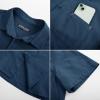 imagePJ PAUL JONES Mens Casual Button Down Shirts Short Sleeve Cotton Summer Beach Shirt with PocketsNavy Blue