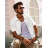 imagePJ PAUL JONES Mens Casual Button Down Shirts Short Sleeve Cotton Summer Beach Shirt with PocketsWhite