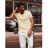 imagePJ PAUL JONES Mens TShirts Modern Fit V Neck Knit Shirts Textured Herringbone KnitwearApricot