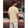 imagePJ PAUL JONES Mens TShirts Modern Fit V Neck Knit Shirts Textured Herringbone KnitwearApricot