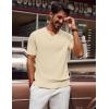 imagePJ PAUL JONES Mens TShirts Modern Fit V Neck Knit Shirts Textured Herringbone KnitwearApricot