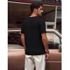 imagePJ PAUL JONES Mens TShirts Modern Fit V Neck Knit Shirts Textured Herringbone KnitwearBlack