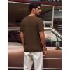 imagePJ PAUL JONES Mens TShirts Modern Fit V Neck Knit Shirts Textured Herringbone KnitwearCoffee