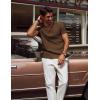 imagePJ PAUL JONES Mens TShirts Modern Fit V Neck Knit Shirts Textured Herringbone KnitwearCoffee