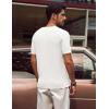 imagePJ PAUL JONES Mens TShirts Modern Fit V Neck Knit Shirts Textured Herringbone KnitwearLvory