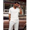 imagePJ PAUL JONES Mens TShirts Modern Fit V Neck Knit Shirts Textured Herringbone KnitwearLvory