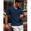 imagePJ PAUL JONES Mens TShirts Modern Fit V Neck Knit Shirts Textured Herringbone KnitwearRoyal Blue