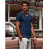 imagePJ PAUL JONES Mens TShirts Modern Fit V Neck Knit Shirts Textured Herringbone KnitwearRoyal Blue