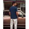 imagePJ PAUL JONES Mens TShirts Modern Fit V Neck Knit Shirts Textured Herringbone KnitwearRoyal Blue