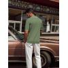 imagePJ PAUL JONES Mens V Neck Polo Shirt Textured Knit Slim Fit Golf TShirtsArmy Green