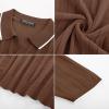 imagePJ PAUL JONES Mens V Neck Polo Shirt Textured Knit Slim Fit Golf TShirtsCoffee