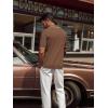 imagePJ PAUL JONES Mens V Neck Polo Shirt Textured Knit Slim Fit Golf TShirtsCoffee