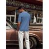 imagePJ PAUL JONES Mens V Neck Polo Shirt Textured Knit Slim Fit Golf TShirtsIndigo