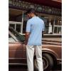 imagePJ PAUL JONES Mens V Neck Polo Shirt Textured Knit Slim Fit Golf TShirtsLight Blue