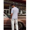 imagePJ PAUL JONES Mens V Neck Polo Shirt Textured Knit Slim Fit Golf TShirtsLight Grey