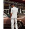 imagePJ PAUL JONES Mens V Neck Polo Shirt Textured Knit Slim Fit Golf TShirtsLvory
