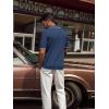 imagePJ PAUL JONES Mens V Neck Polo Shirt Textured Knit Slim Fit Golf TShirtsNavy Blue