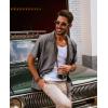 imagePJ PAUL JONES Mens Casual Button Down Shirt Short Sleeve Cuban Beach Shirt WrinkleFree Summer Shirts with PocketDark Gray