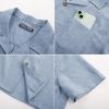 imagePJ PAUL JONES Mens Casual Button Down Shirt Short Sleeve Cuban Beach Shirt WrinkleFree Summer Shirts with PocketGray Blue