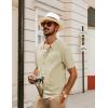 imagePJ PAUL JONES Mens Knit Polo Shirt Short Sleeve Button Down Shirt Vintage Summer Beach ShirtsApricot