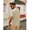 imagePJ PAUL JONES Mens Knit Polo Shirt Short Sleeve Button Down Shirt Vintage Summer Beach ShirtsApricot