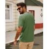 imagePJ PAUL JONES Mens Knit Polo Shirt Short Sleeve Button Down Shirt Vintage Summer Beach ShirtsArmy Green