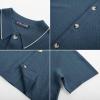 imagePJ PAUL JONES Mens Knit Polo Shirt Short Sleeve Button Down Shirt Vintage Summer Beach ShirtsBlue Grey