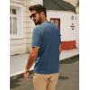 imagePJ PAUL JONES Mens Knit Polo Shirt Short Sleeve Button Down Shirt Vintage Summer Beach ShirtsBlue Grey