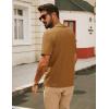 imagePJ PAUL JONES Mens Knit Polo Shirt Short Sleeve Button Down Shirt Vintage Summer Beach ShirtsBrown